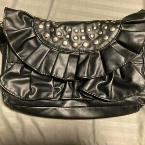 🛍️4 for $10🛍️Black Ruffled Studded Women's Bag